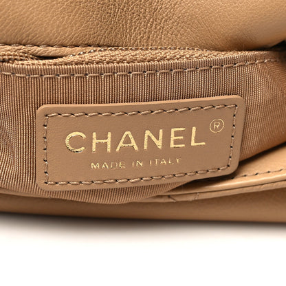 CHANEL CALFSKIN LEATHER QUILTED MESSENGER FLAP BAG