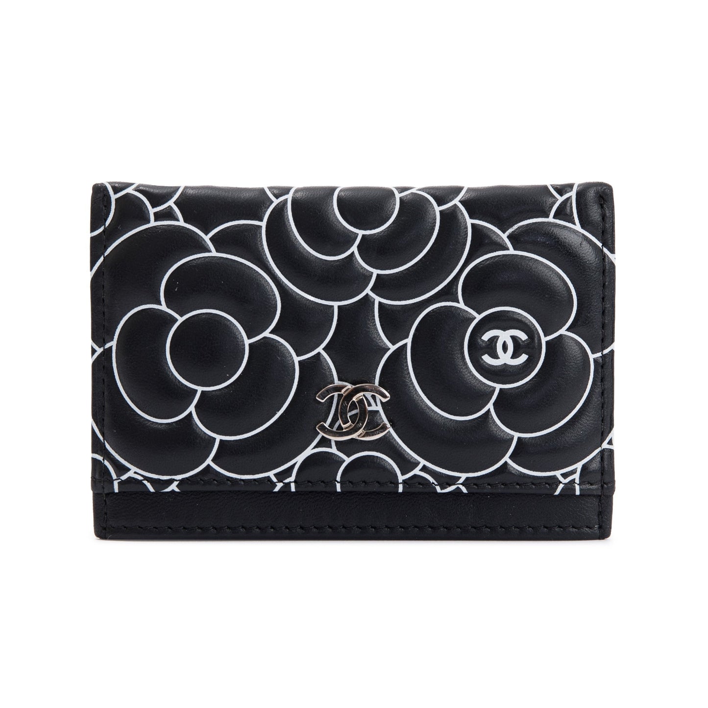 Chanel Camellia Embossed Lambskin Card Holder