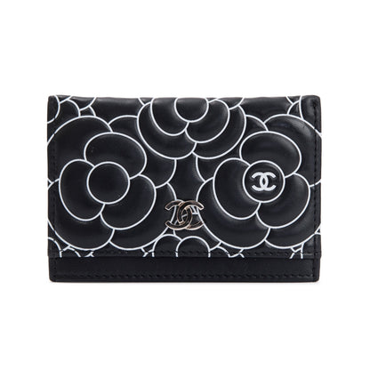 Chanel Camellia Embossed Lambskin Card Holder