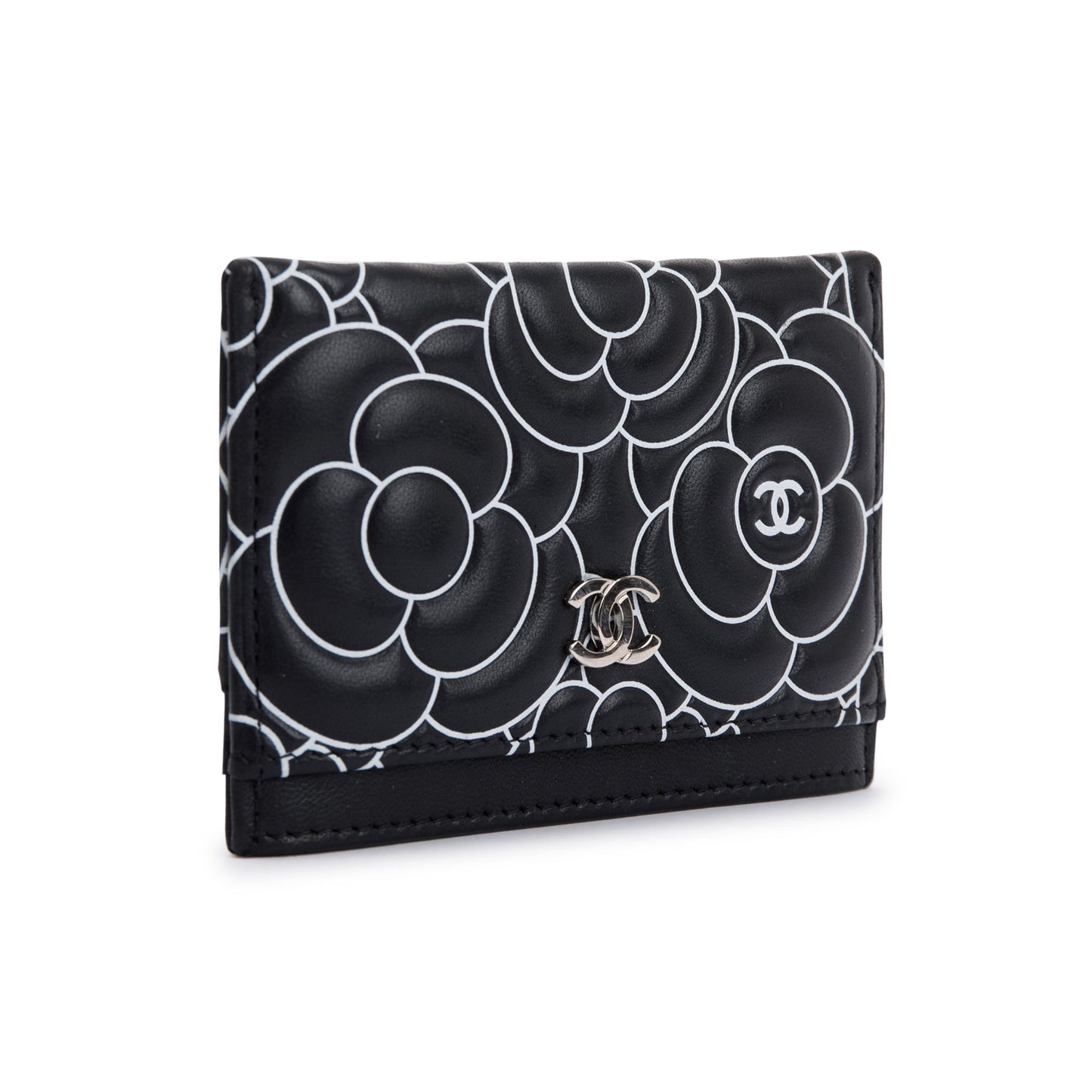 Chanel Camellia Embossed Lambskin Card Holder
