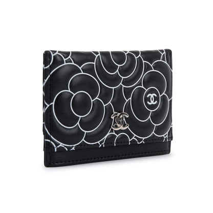 Chanel Camellia Embossed Lambskin Card Holder