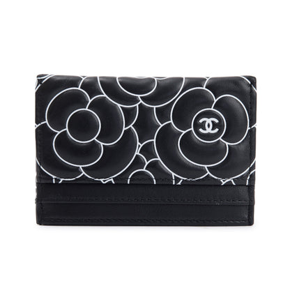 Chanel Camellia Embossed Lambskin Card Holder