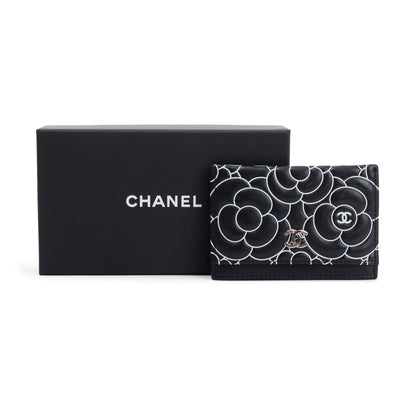 Chanel Camellia Embossed Lambskin Card Holder