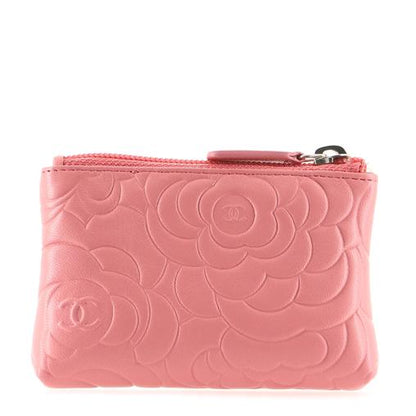 Chanel Camellia Embossed O Case-Pochette