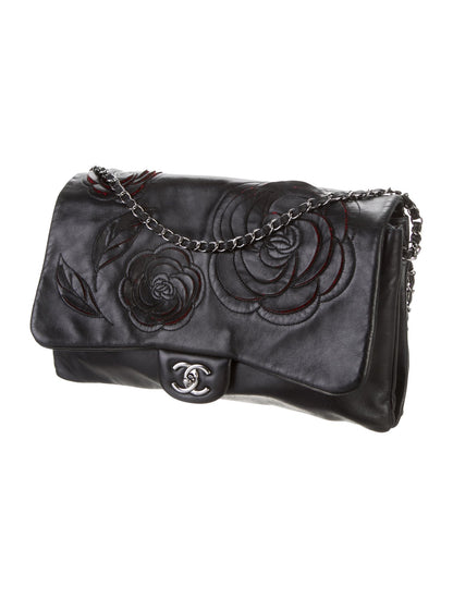 CHANEL PARIS SHANGHAI CAMELLIA FLAP BAG-HS