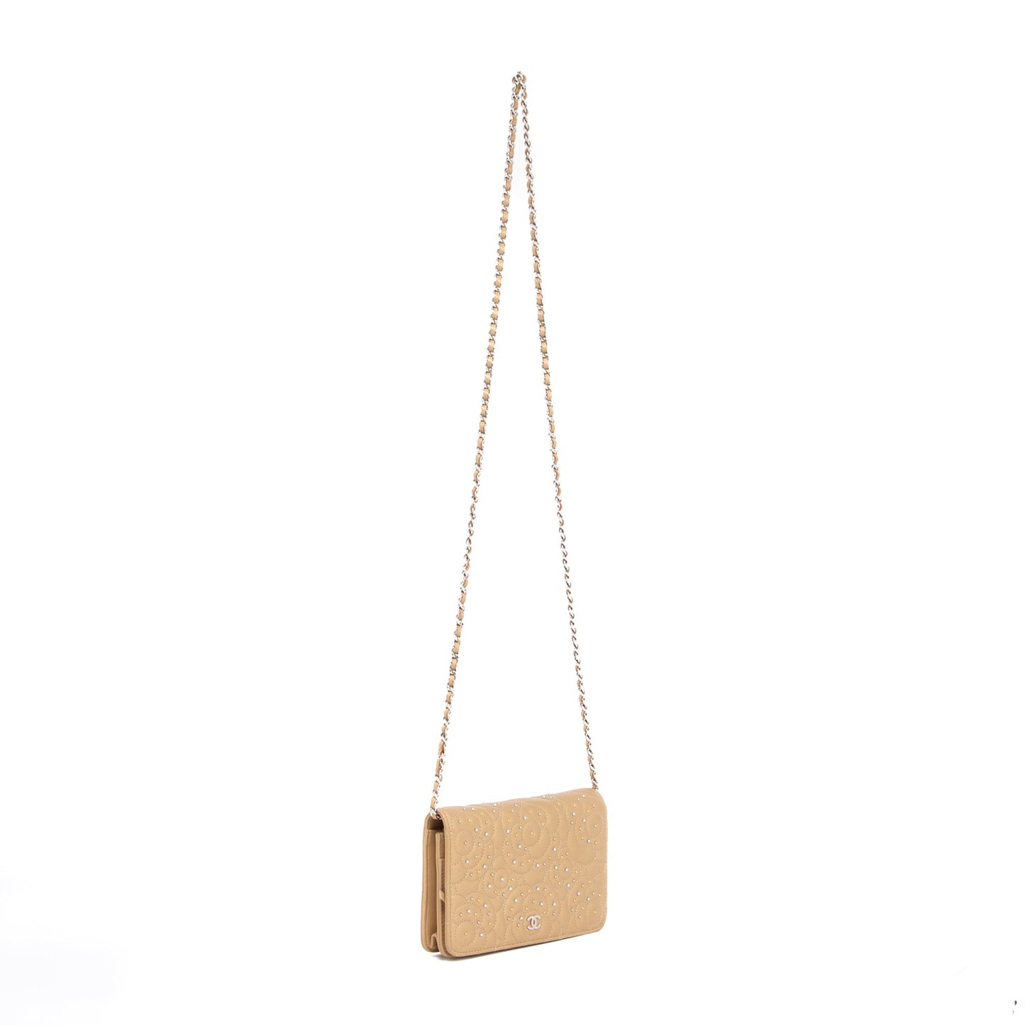 Chanel Camellia Studded Wallet on Chain