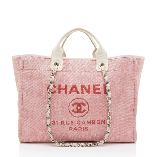 Chanel Woven Straw Deauville Medium Tote