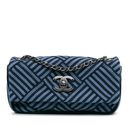 Chanel Canvas Stripe Flap Bag
