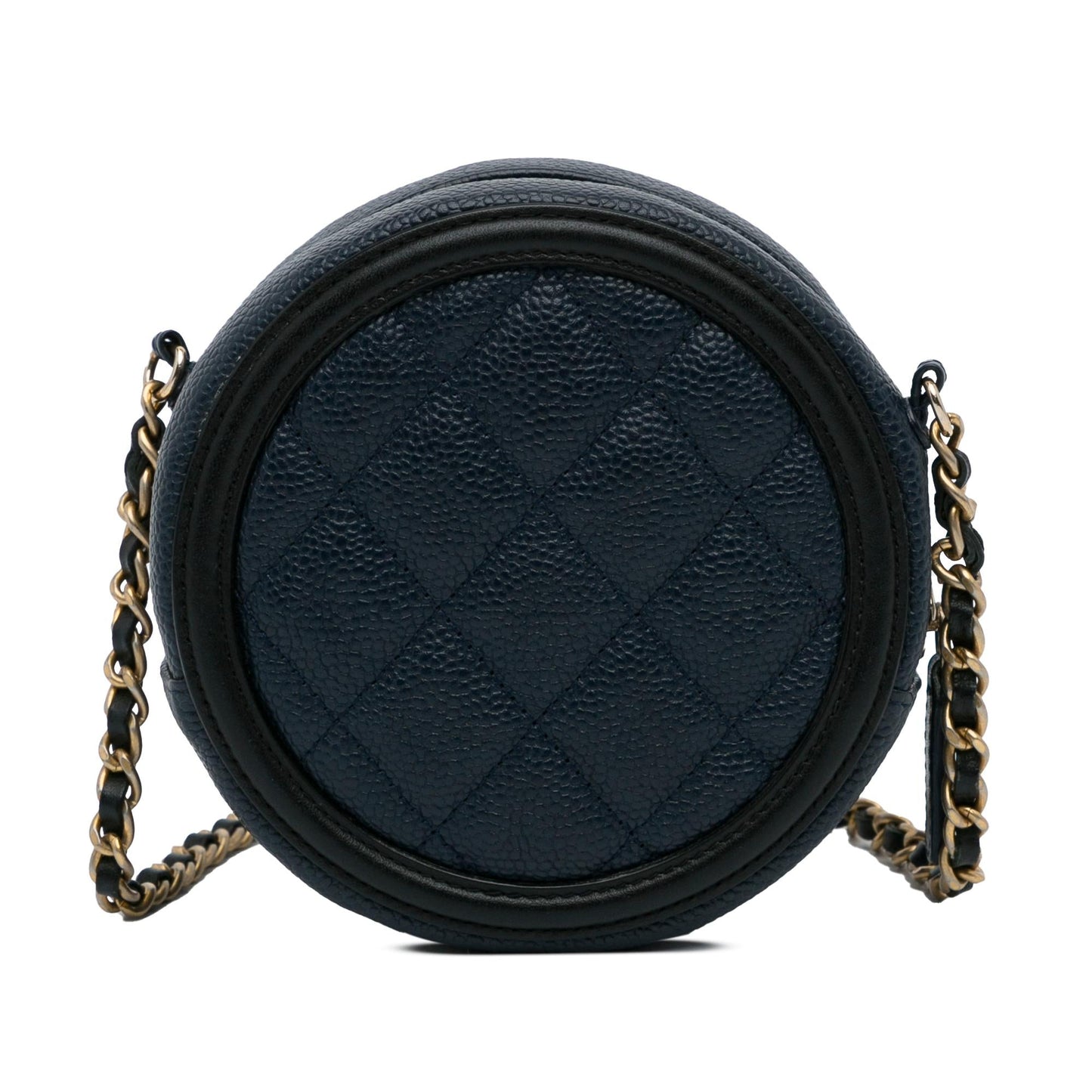 Chanel Caviar CC Filigree Round Crossbody Bag (SHG-ai93Fn)