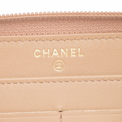 CHANEL CAVIAR QUILTED LEATHER BOY LONG ZIP WALLET
