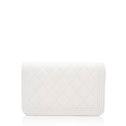 Chanel Caviar Leather Boy Wallet on Chain (SHF-z9WBsL)