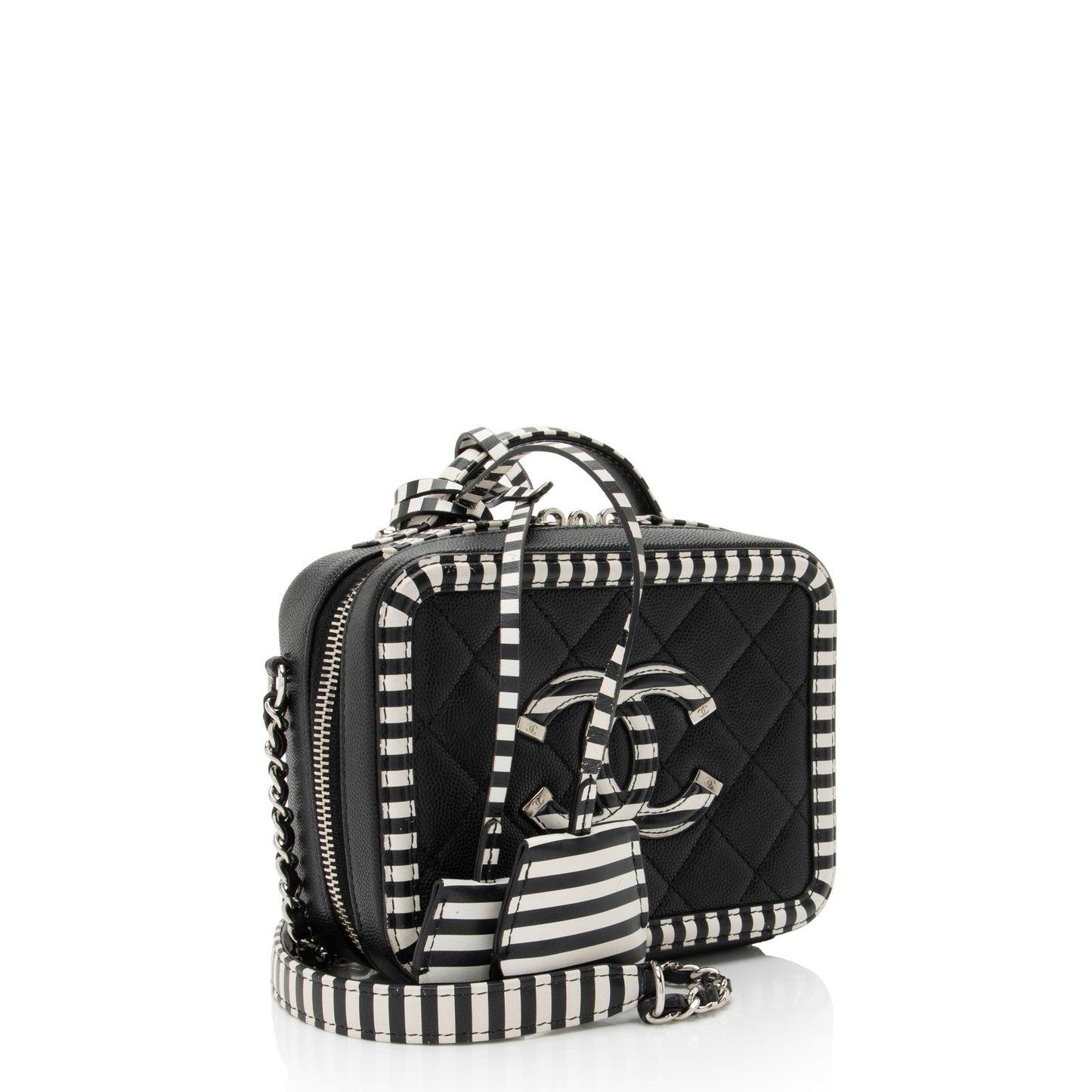 Chanel Caviar Leather CC Filigree Small Vanity Case