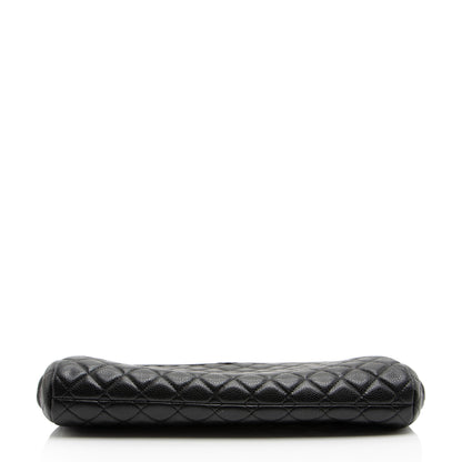 Chanel Caviar Leather CC Frame Clutch (SHF-sS7xNc)