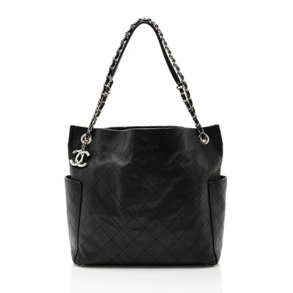Chanel Caviar Leather CC Medium Pocket Hobo