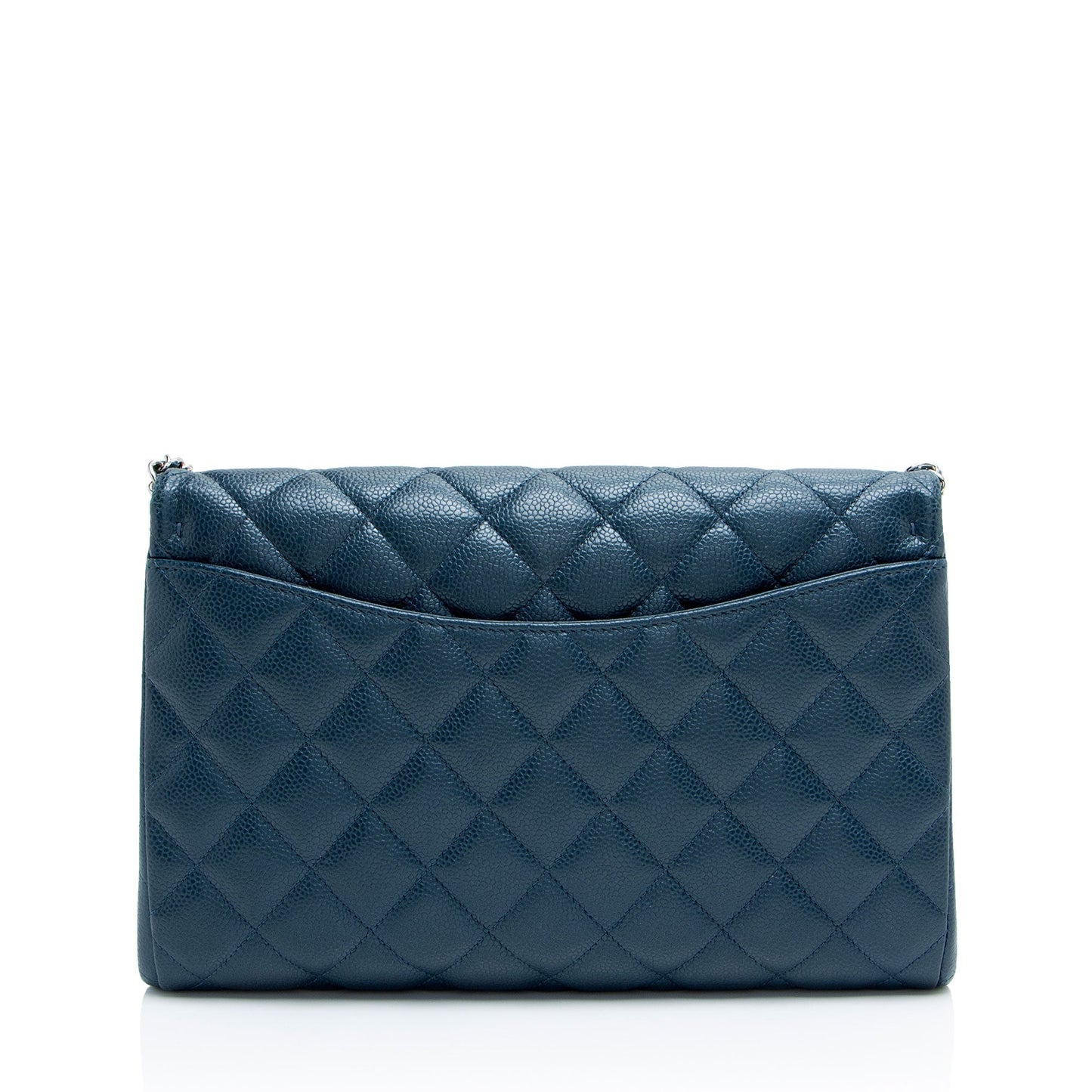 Chanel Caviar Leather Chain Flap Clutch