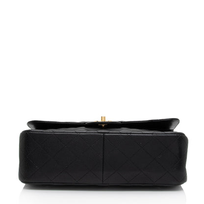 Chanel Caviar Leather Classic Jumbo Double Flap Bag (SHF-xAxzXd)