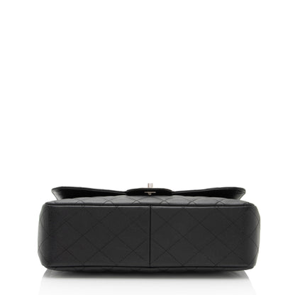 Chanel Caviar Leather Classic Jumbo Single Flap Bag (SHF-TAC3Im)