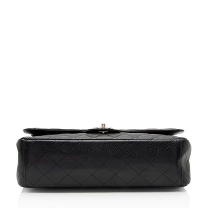Chanel Caviar Leather Classic Maxi Double Flap Bag (SHF-v8U2qf)