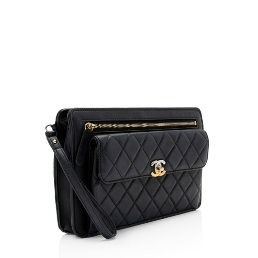 Chanel Caviar Leather Classic Trendy Pouch