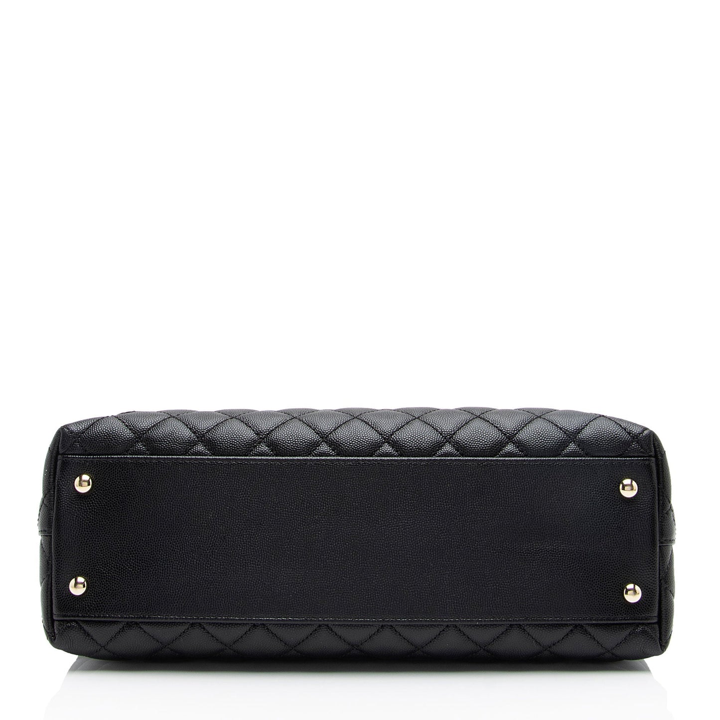 Chanel Caviar Leather Coco Top Handle Medium Flap Bag (SHF-xxvlCu)
