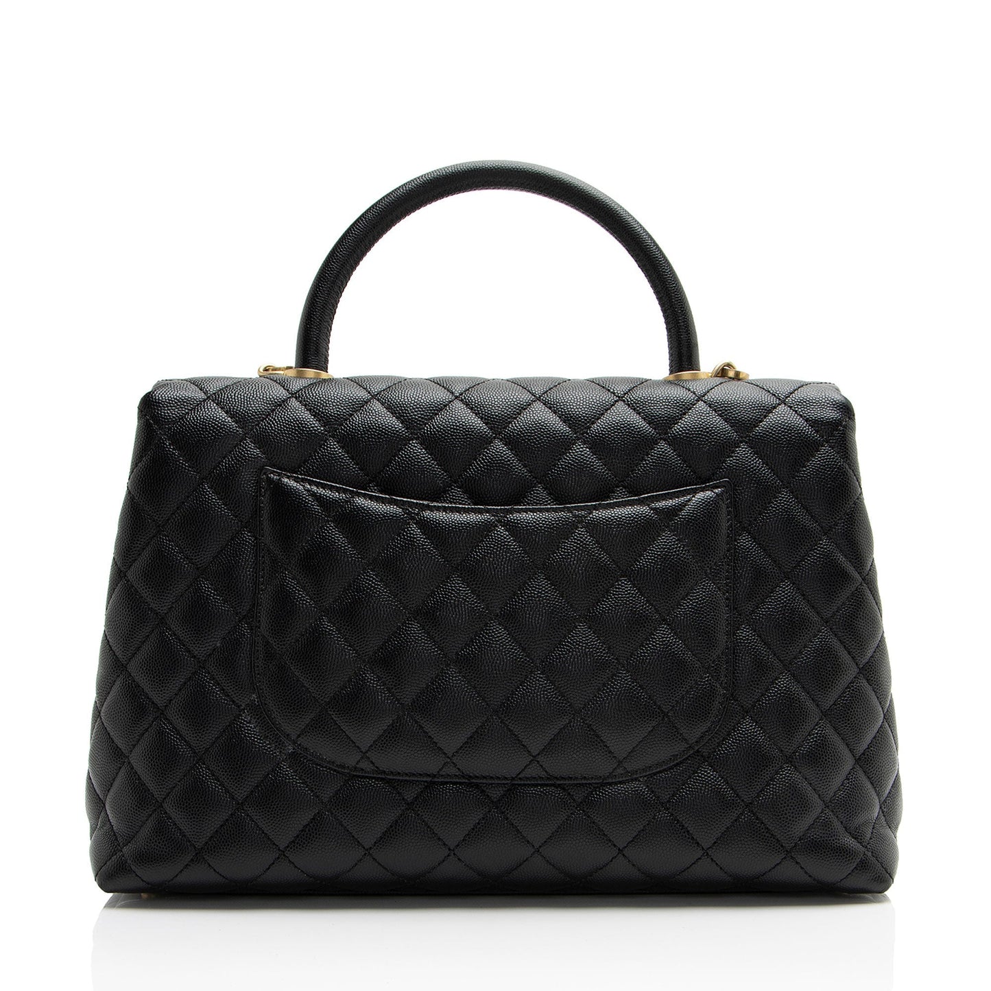 Chanel Caviar Leather Coco Top Handle Medium Flap Bag