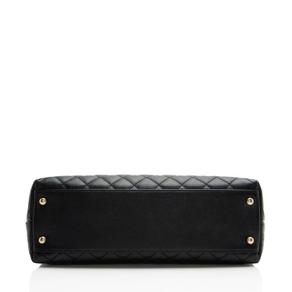 Chanel Caviar Leather Coco Top Handle Medium Flap Bag