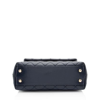 Chanel Caviar Leather Coco Top Handle Mini Flap Bag