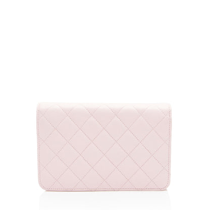 Chanel Caviar Leather Crystal CC Wallet on Chain