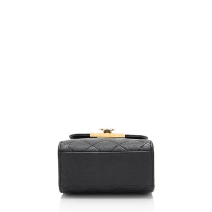Chanel Caviar Leather Golden Class Phone Holder Crossbody (SHF-d2hiJL)
