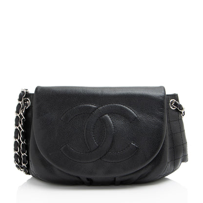 Chanel Caviar Leather Half Moon Shoulder Bag