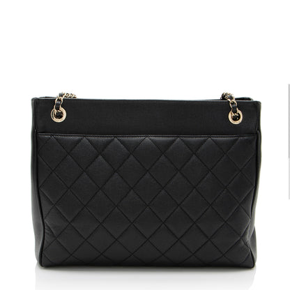 Chanel Caviar Leather In Out Flap Shopping Tote