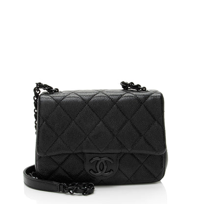Chanel Caviar Leather Incognito Square Mini Flap Bag