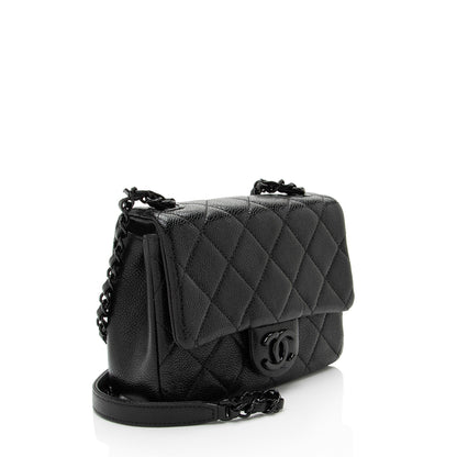Chanel Caviar Leather Incognito Square Mini Flap Bag
