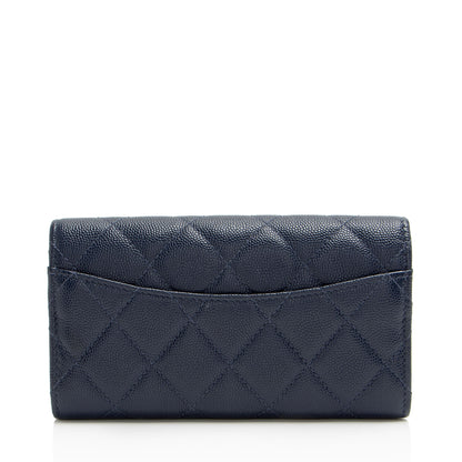Chanel Caviar Leather Medium Flap Wallet