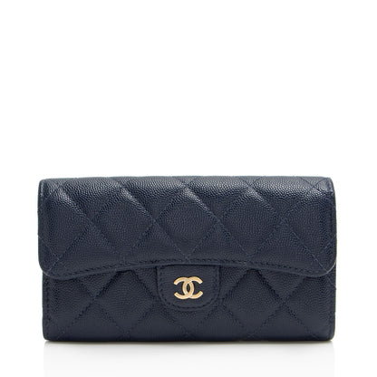 Chanel Caviar Leather Medium Flap Wallet