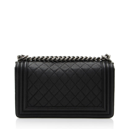 Chanel Caviar Leather Old Medium Boy Bag