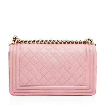 Chanel Caviar Leather Old Medium Boy Bag