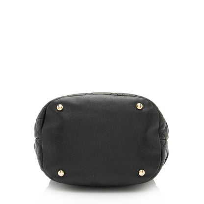 Chanel Caviar Leather Rolled Up Drawstring Bucket Bag (SHF-9VaoLU)