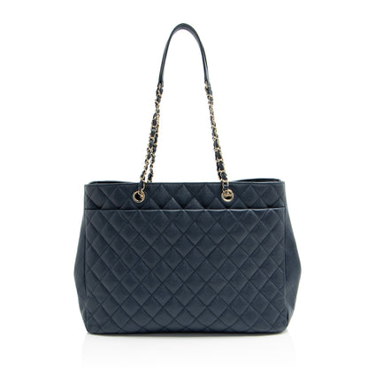 Chanel Caviar Leather CC Large Shopping Tote