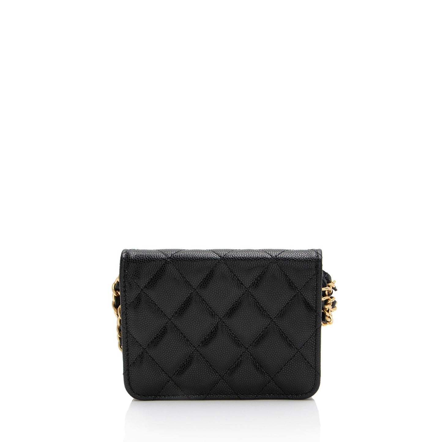 Chanel Caviar Leather Twist You Buttons Chain Belt Bag
