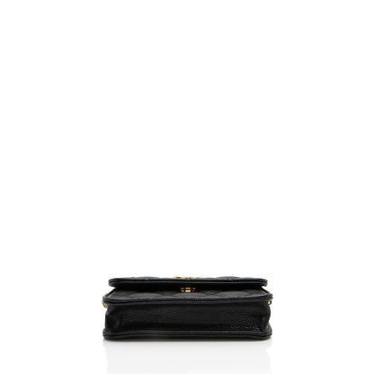 Chanel Caviar Leather Twist You Buttons Chain Belt Bag