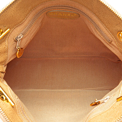 Chanel Caviar Logo Chain Shoulder Bag