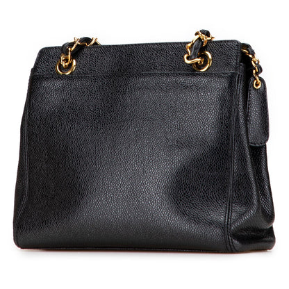 Chanel Caviar Logo Chain Tote