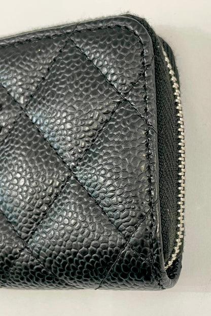 CHANEL CAVIAR QUILTED LEATHER ZIP COIN PURSE