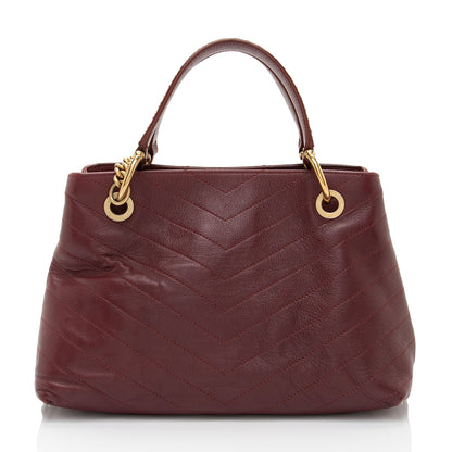 Chanel Chevron Calfskin Python Chic Small Shopping Tote