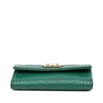 Chanel Chevron Caviar Boy Card Holder