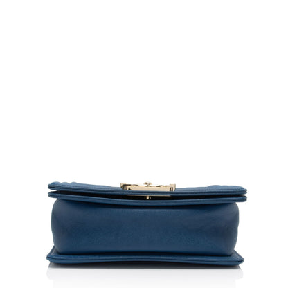 Chanel Chevron Caviar Leather Small Boy Bag