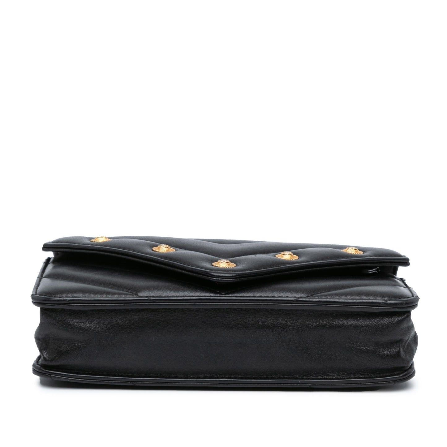 Chanel Chevron Lambskin Button Wallet On Chain
