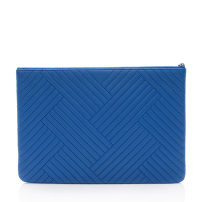 Chanel Chevron Lambskin Large O-Case (SHF-xDcooa)