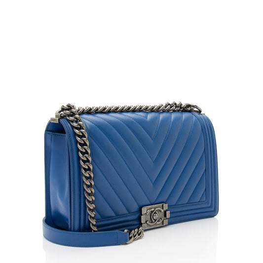 Chanel Chevron Lambskin New Medium Boy Bag
